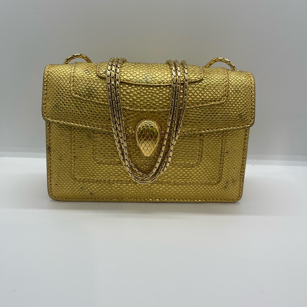 Bvlgari Serpent Gold in Leather Handbag